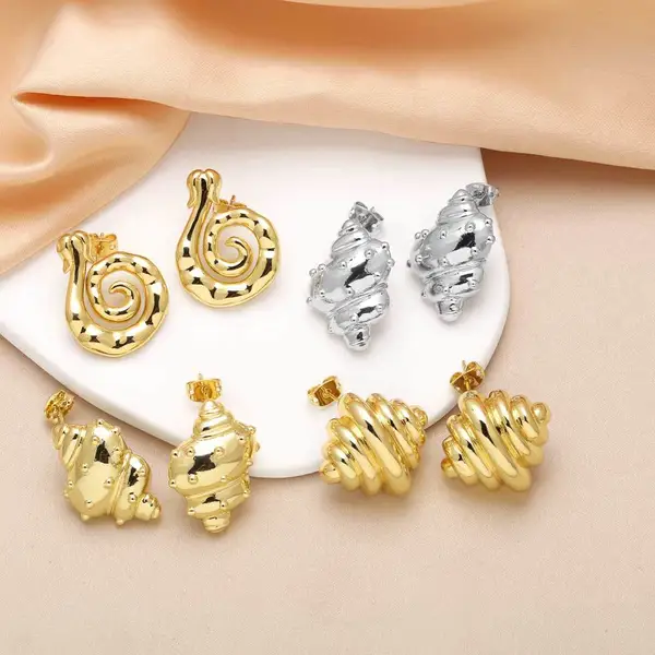 AS jewelry hot-selling conch earrings for women high-end copper-plated 18k gold earrings era338