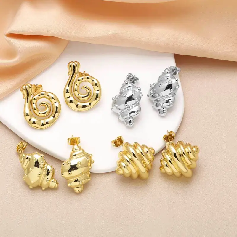 AS jewelry hot-selling conch earrings for women high-end copper-plated 18k gold earrings era338
