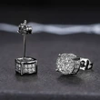 European and American hot-selling full diamond hip-hop men's earrings micro-inlaid zircon electroplated round earrings wholesale