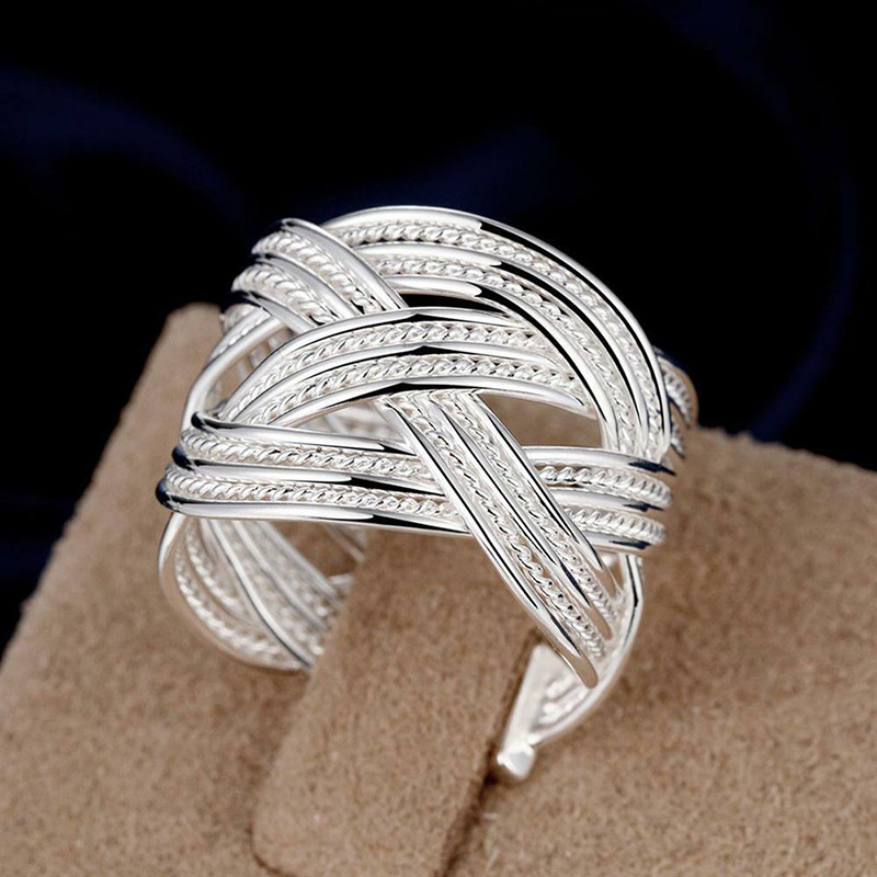  Metal electroplating fashion personality niche ring cross design fashionable popular style daily trend match