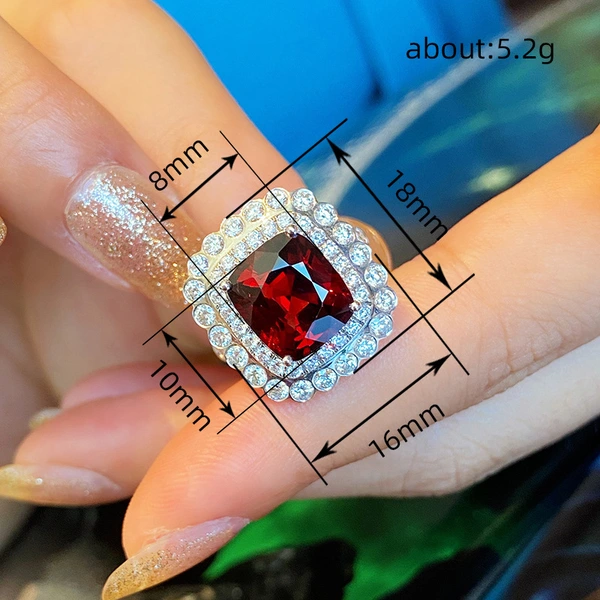  Hot selling new rings on live streaming, high-end fashion, elegant design, hand jewelry, geometric princess rings