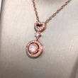 European and American new jewelry simple and fashionable geometric heart-shaped zircon necklace versatile zircon clavicle necklace