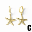AS jewelry copper plated 18k gold starfish shell fishtail pendant earrings earrings female err53