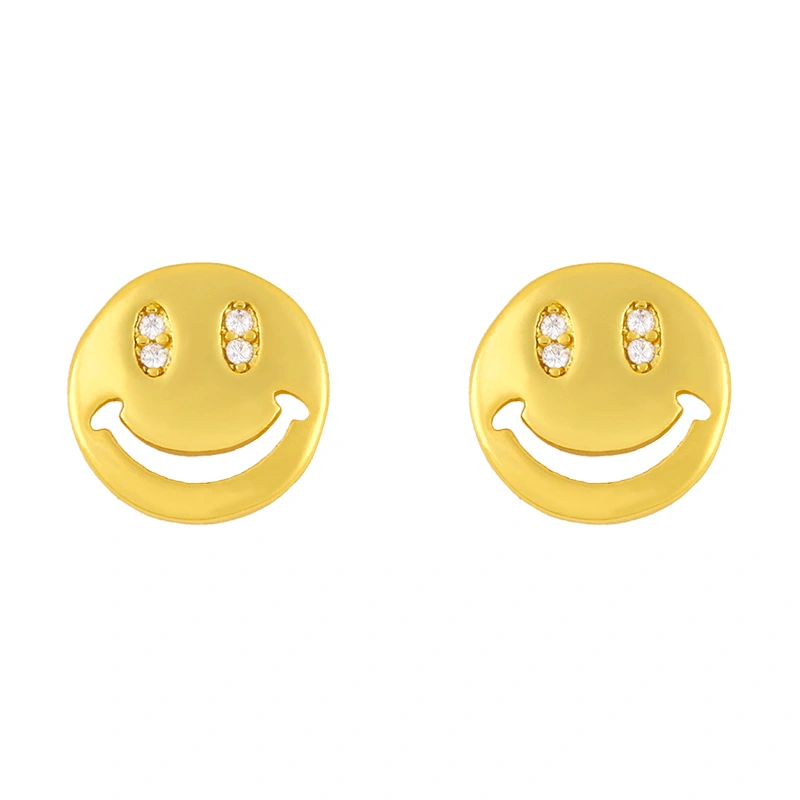 Clearance Korea Dongdaemun small earrings for girls trendy short smiley snake diamond earrings erw83
