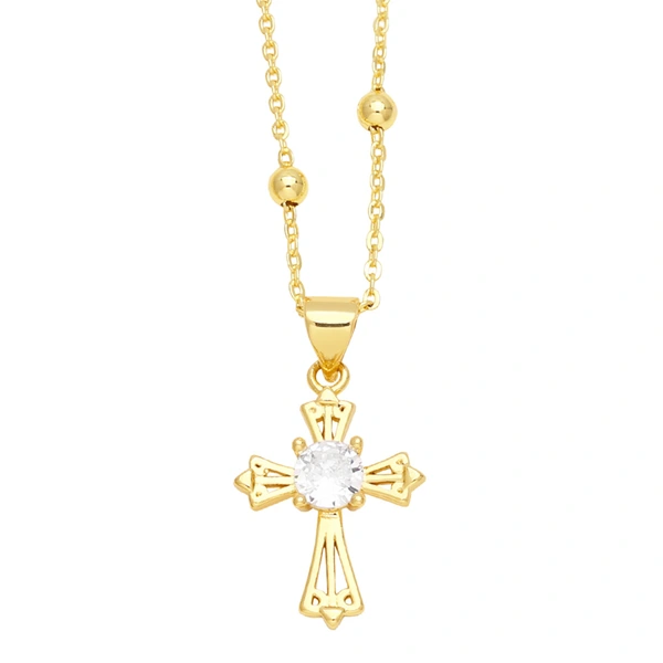 Clearance jewelry European and American temperament cross necklace light luxury simple versatile clavicle chain nky99