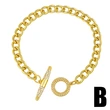 European and American hip-hop jewelry simple geometric OT buckle versatile hand jewelry female fashion love heart bracelet brc90
