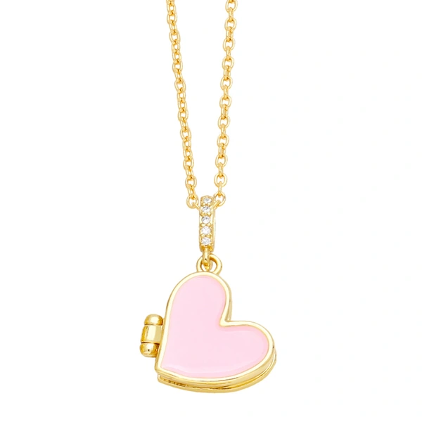 Virgin Mary round heart-shaped photo box necklace can be opened to hold photos geometric photo box necklace wholesale nku36