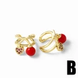 AS jewelry new fruit cherry ear bone clip copper plated 18k gold earrings ear clip female erz22