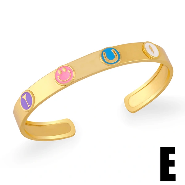 Jewelry European and American heavy industry bracelet color oil drop lightning wine glass smiley face expression bracelet brd92