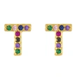 New European and American fashion 26 letters earrings original personality inlaid with colored zircon letter earrings erw62