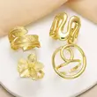 AS jewelry hot style smooth irregular ring female gold-plated flower opening ring rir83