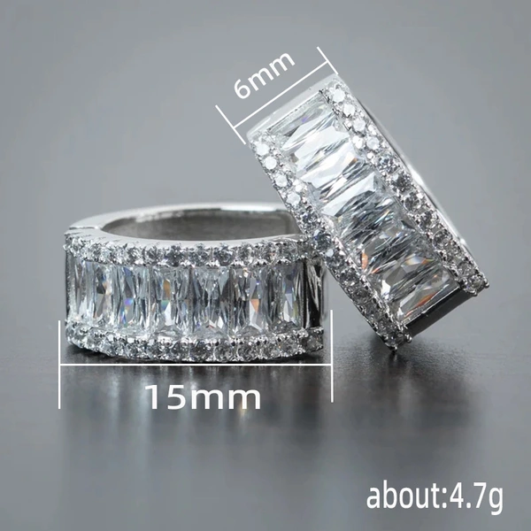 New trendy design Japanese and Korean ear clips, elegant zircon exquisite high-end earrings, cool style, simple and versatile