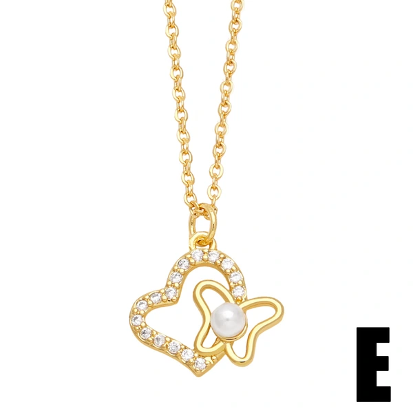 Hot selling pearl necklace women's European and American fashion flower bow pendant clavicle chain nkb832