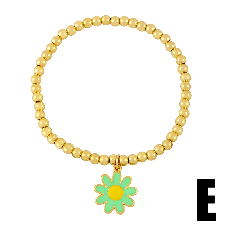 Clearance Bohemian European and American round bead elastic bracelet female eye flower daisy bracelet brd54