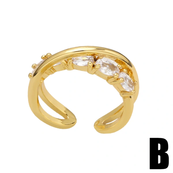 Clearance tide niche design butterfly ring high-end cool style geometric index finger simple ring female riq02