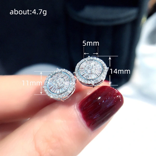  Super flash trend personality student earrings temperament circle unisex earrings popular earrings