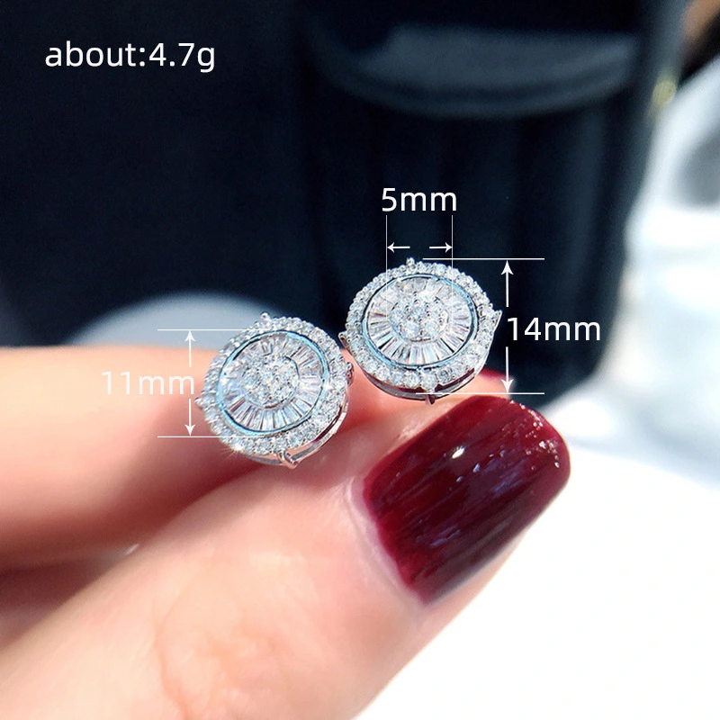  Super flash trend personality student earrings temperament circle unisex earrings popular earrings