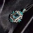 Xiaohongshu recommends a luxurious sea blue imitation zircon pendant, a high-end luxury and light luxury popular necklace