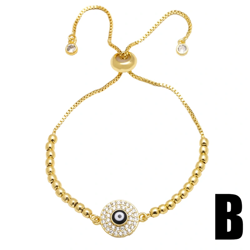 AS jewelry European and American Bohemian blue eye bracelet female gold-plated zircon palm jewelry brj12