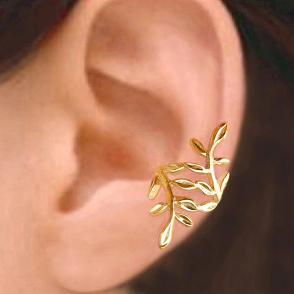 Leaf ear clip for women without piercings Korean simple fresh forest retro student ear bone clip