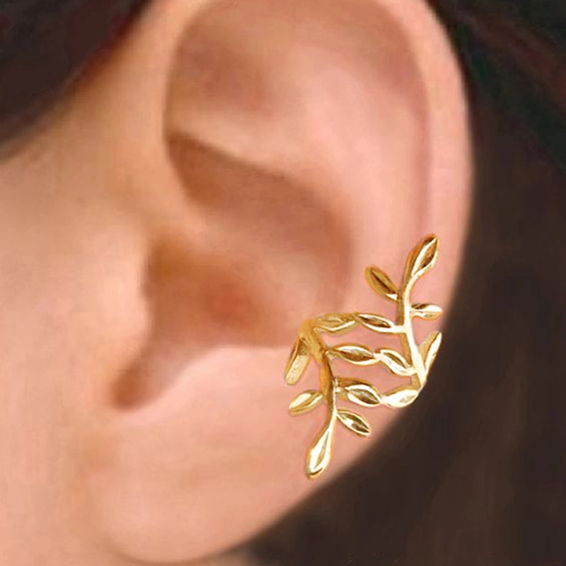 Leaf ear clip for women without piercings Korean simple fresh forest retro student ear bone clip