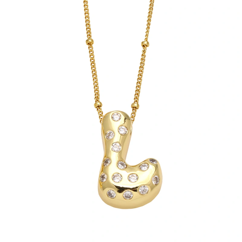 AS jewelry new fat 26 English letters pendant necklace gold-plated zircon clavicle chain nkq97