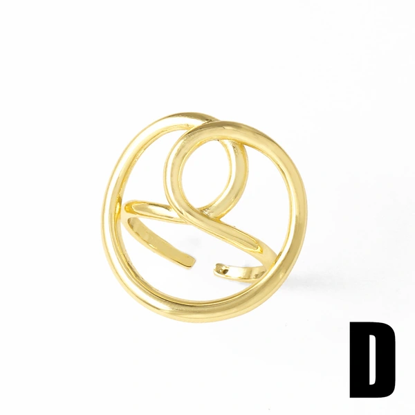 AS jewelry hot style smooth irregular ring female gold-plated flower opening ring rir83