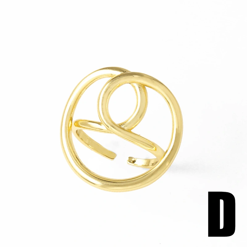 AS jewelry hot style smooth irregular ring female gold-plated flower opening ring rir83