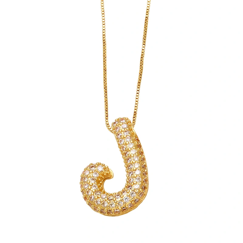 AS jewelry new hot selling writing full zirconium 26 English letters pendant necklace clavicle chain nkz14