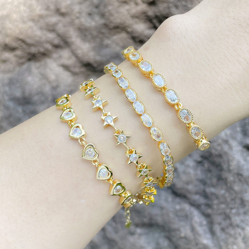 Hot selling European and American popular light luxury high-end diamond zircon bracelet personality all-match hand jewelry brh16