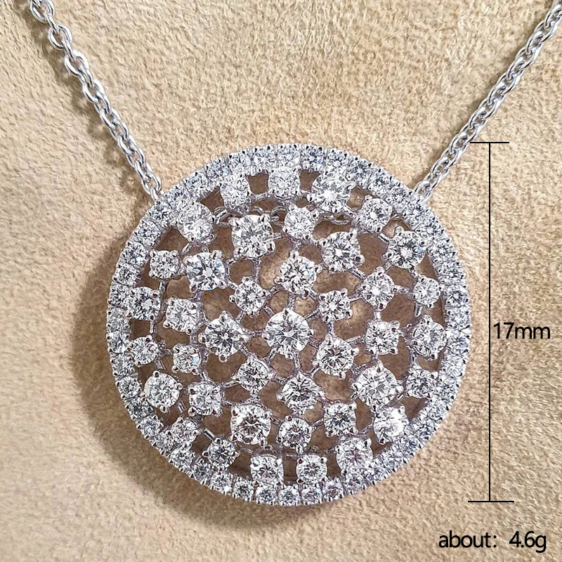 European and American new dandelion necklace retro hollow round zircon pendant charm ladies sweater chain
