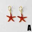 AS jewelry ocean wind drop oil color starfish earrings female gold-plated fish earrings female erz05