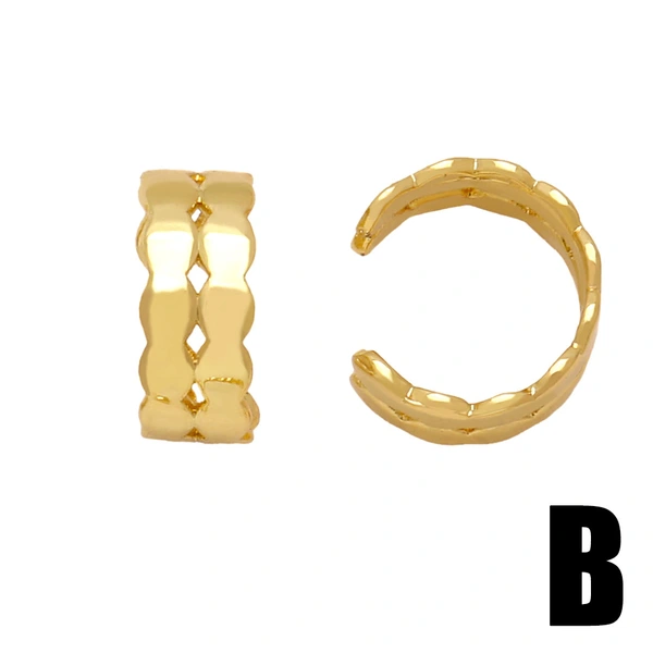 European and American hip-hop punk metal ear clips for women C-shaped ear bone clip earrings fashionable personality cold style jewelry ers42