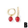 AS jewelry hot selling copper plated real gold oil drop fruit strawberry mushroom earrings earrings ers75