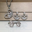 2021 New Arrival Heart Diamond Heart Necklace Set All-match Personalized Heart-shaped Earrings Three-piece Set