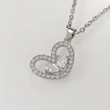 2021 New Arrival Heart Diamond Heart Necklace Set All-match Personalized Heart-shaped Earrings Three-piece Set