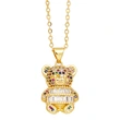 Hot selling cute bear necklace European and American new fashion sweet cute bear pendant clavicle chain nkp51