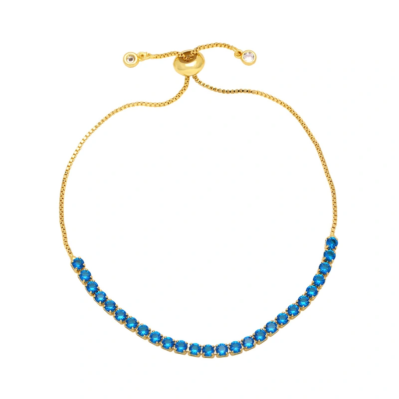 Hot selling zircon bracelet bracelet adjustable pull-out micro-inlaid colored zircon bracelet female brk41