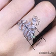 Hot selling teardrop-shaped ring for women, feather and leaf shape ring, light luxury style, elegant and fresh new style