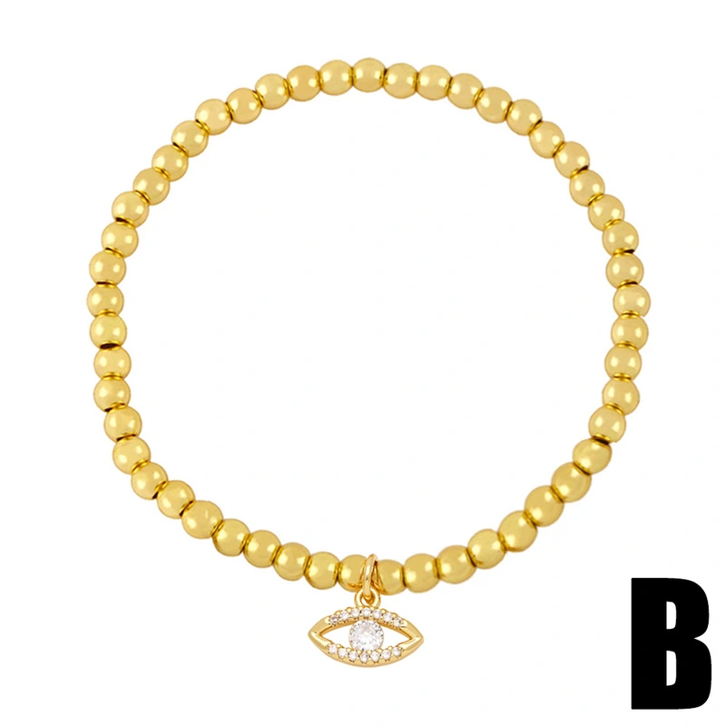 Clearance European and American jewelry niche personality devil eye bracelet copper gold-plated handmade beaded bracelet bra89