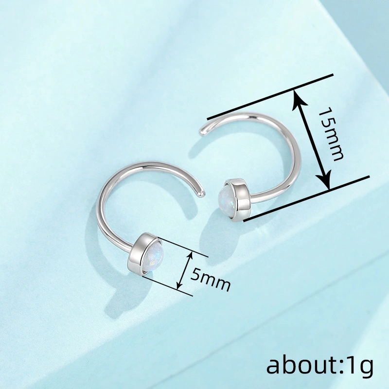 Hot-selling earrings for women in Europe and Korea, simple imitation opal earrings for daily wear