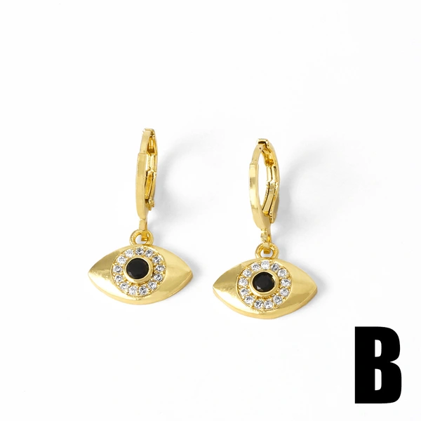AS jewelry European and American hot devil eye pendant earrings female gold-plated zircon eye earrings era379
