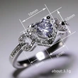  Angel heart-shaped high carbon ring micro-inlaid heart-shaped simulation ring hollow connection design holiday gift