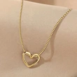  Xiaohongshu hollow peach heart necklace female simple clavicle chain fresh temperament necklace niche design jewelry