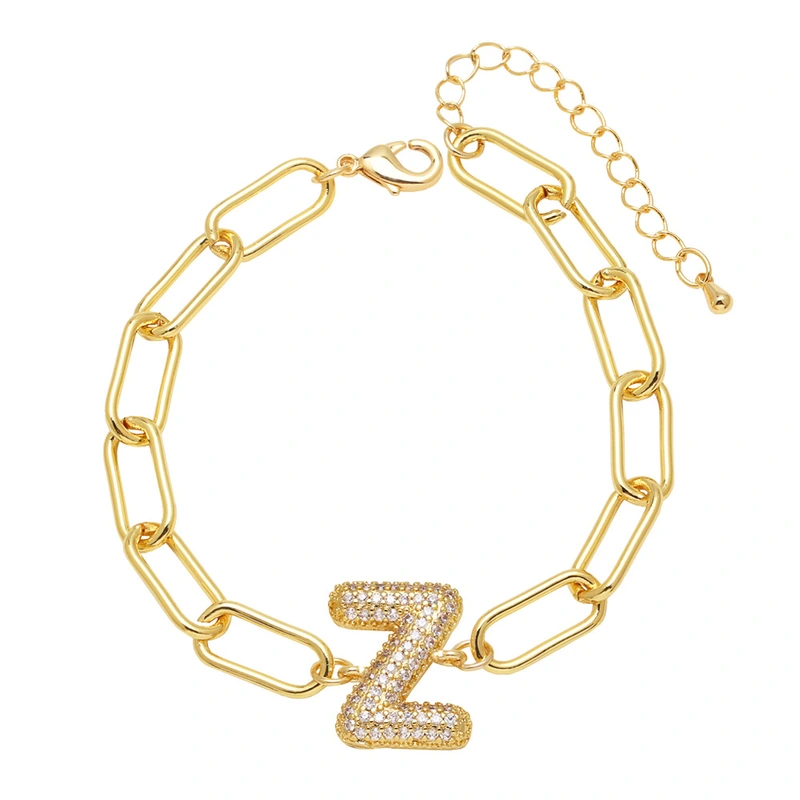 AS jewelry European and American hot-selling copper plated 18k gold zircon 26 English letters love bracelet jewelry brh51