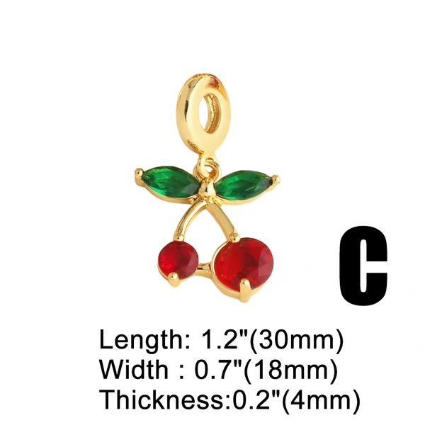 AS jewelry hot selling fruit full zircon cherry diy bracelet hand jewelry brn21 bracelet