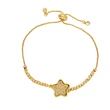 Hot selling bracelet women's style European and American simple five-pointed star gold-plated adjustable pull bracelet brc42