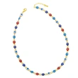 Hot selling rainbow sweet cool devil eye necklace hip hop niche design clavicle chain nkb078