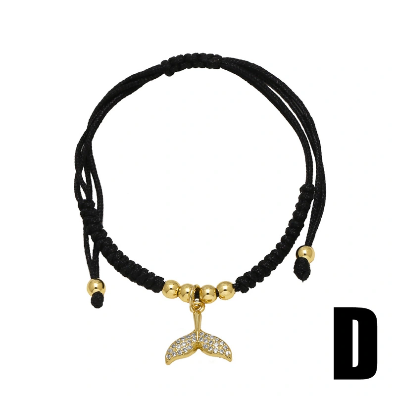 AS jewelry Europe and the United States hot selling turtle shell pendant bracelet female gold-plated adjustable black rope bracelet brg61