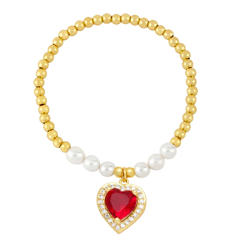European and American hot-selling beaded jewelry love zircon bracelet niche design temperament pearl bracelet brb63